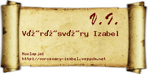 Vörösváry Izabel névjegykártya